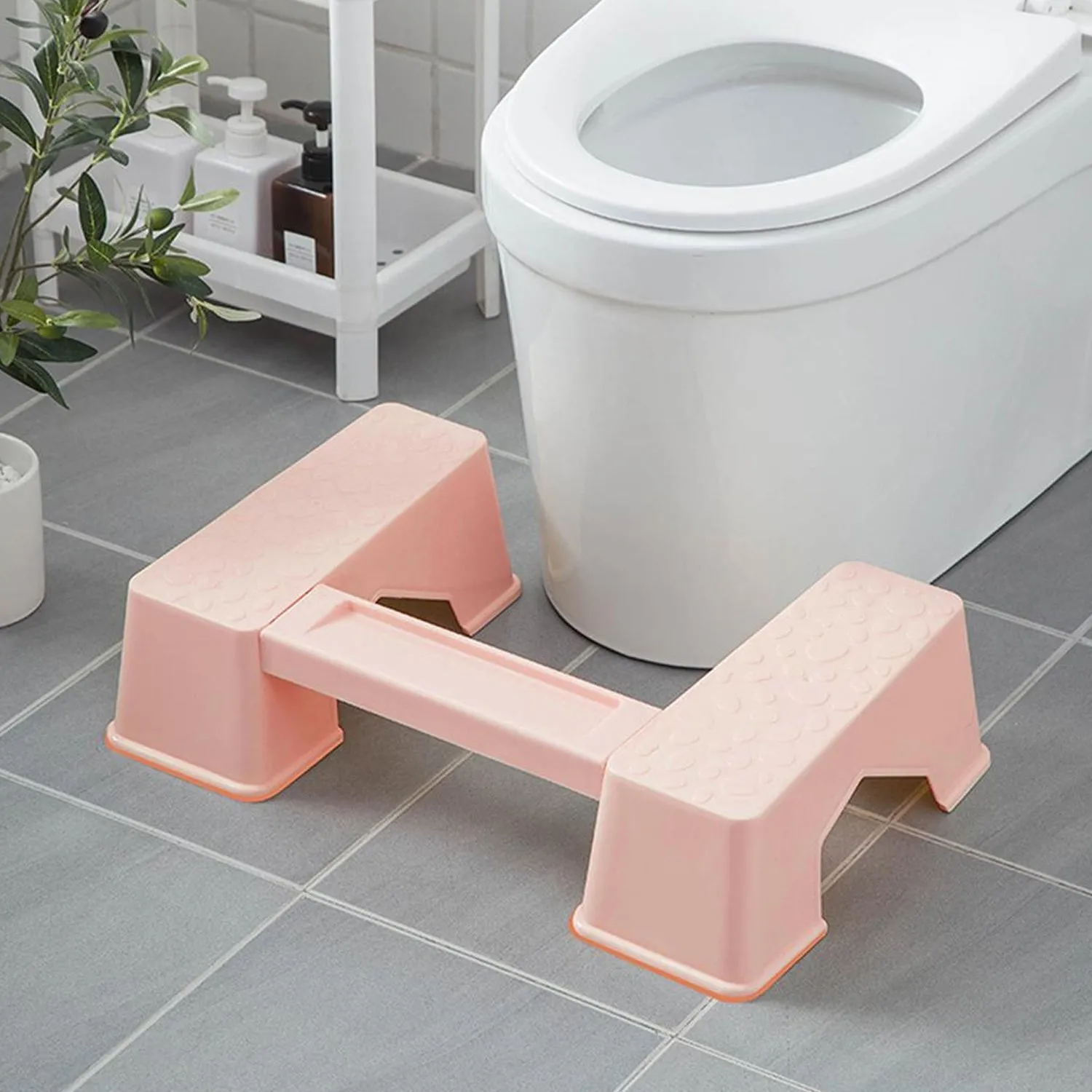 7680 Toilet Stool, Durable Foldable Stable Innovative Step Stool Plastic Anti Slip for Bathroom for Home