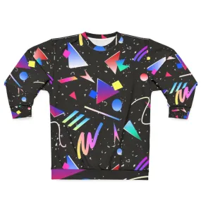 80s 90s Abstract Pattern Black Sweatshirt