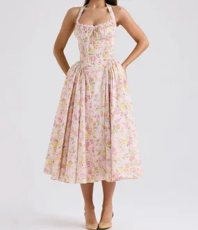 A&A Vintage Floral Print Midi Sundress