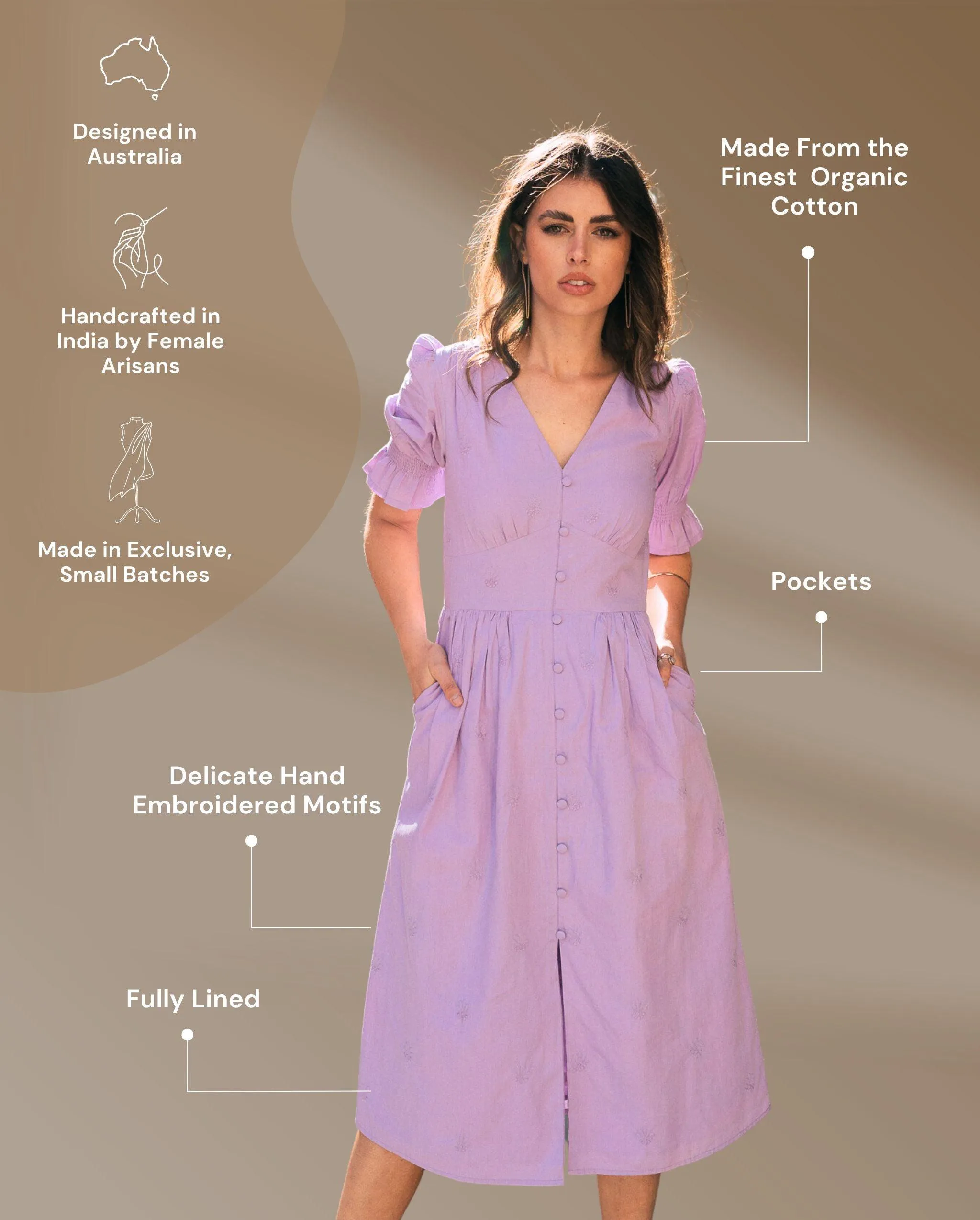 Aasia Lilac Midi Dress