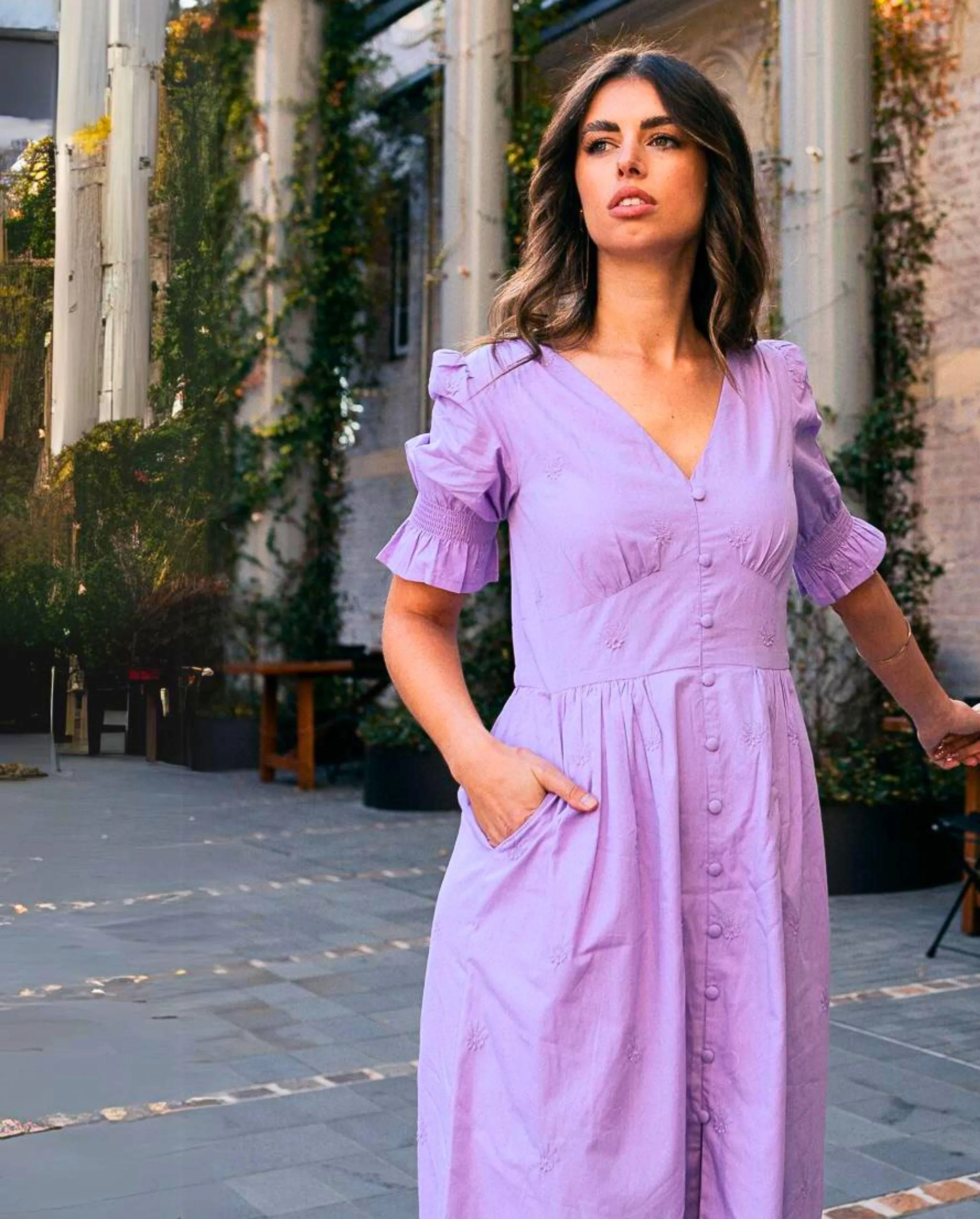 Aasia Lilac Midi Dress