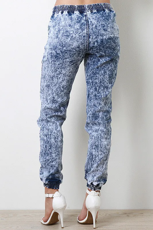 Acid Wash Jogger Pants