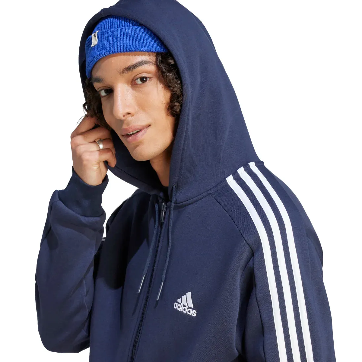 adidas Men's 3-Stripes Fleece Full-Zip Hoodie (Tall)