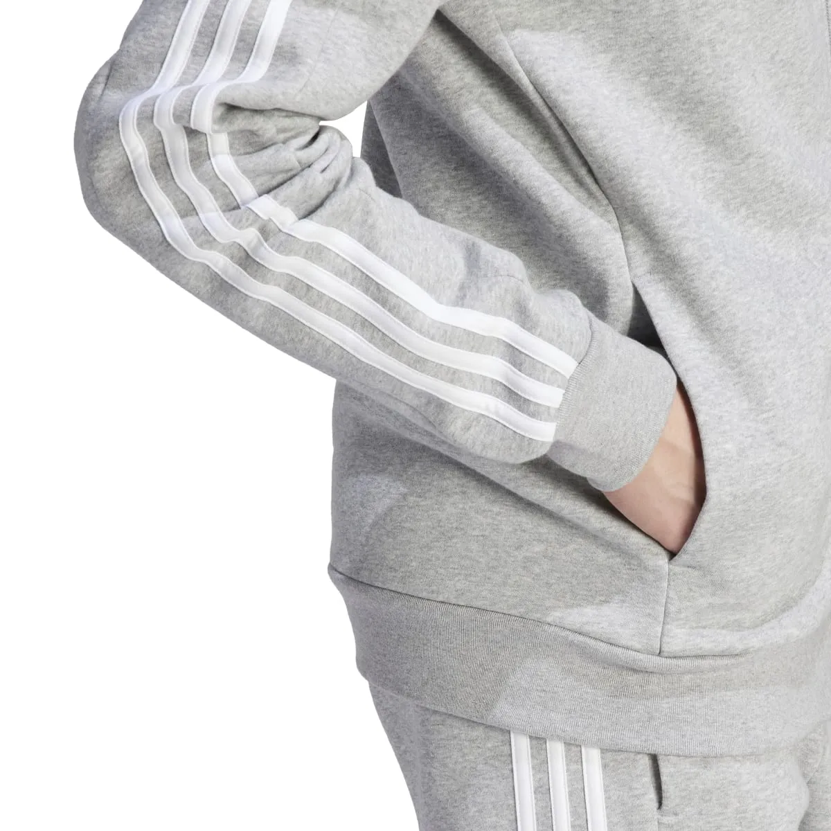 adidas Men's 3-Stripes Fleece Full-Zip Hoodie (Tall)