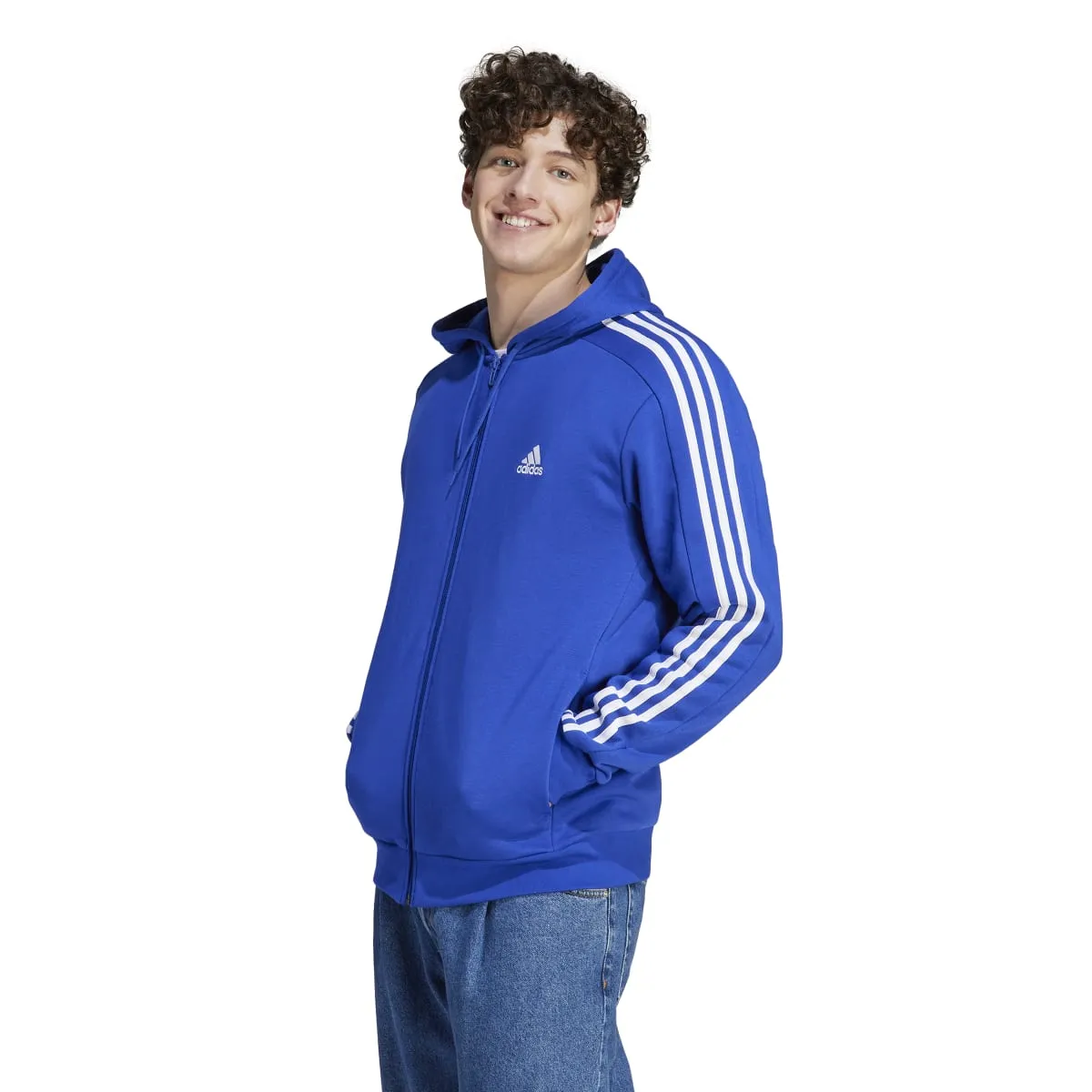 adidas Men's 3-Stripes Fleece Full-Zip Hoodie (Tall)