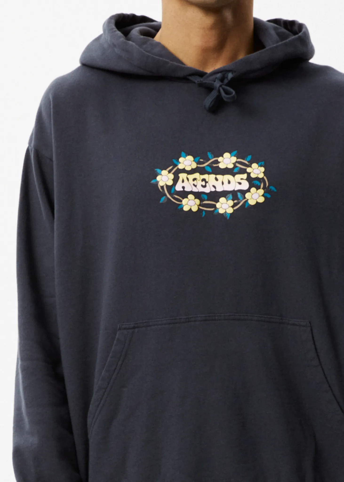 AFENDS Mens Bloom - Hoodie - Charcoal