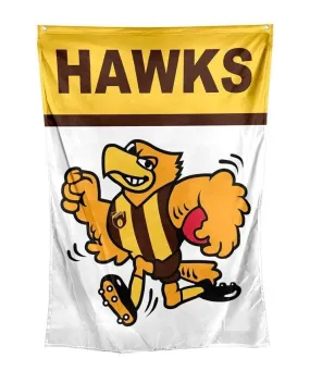 AFL Retro Wall Flag - Hawthorn Hawks - Cape Flag - Approx 100cm x70cm