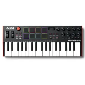 AKAI Professional MPK Mini Plus 37-Keys USB MIDI Keyboard Controller with 8 MPC Drum Pads and 8 Rotary Knobs - Brand New