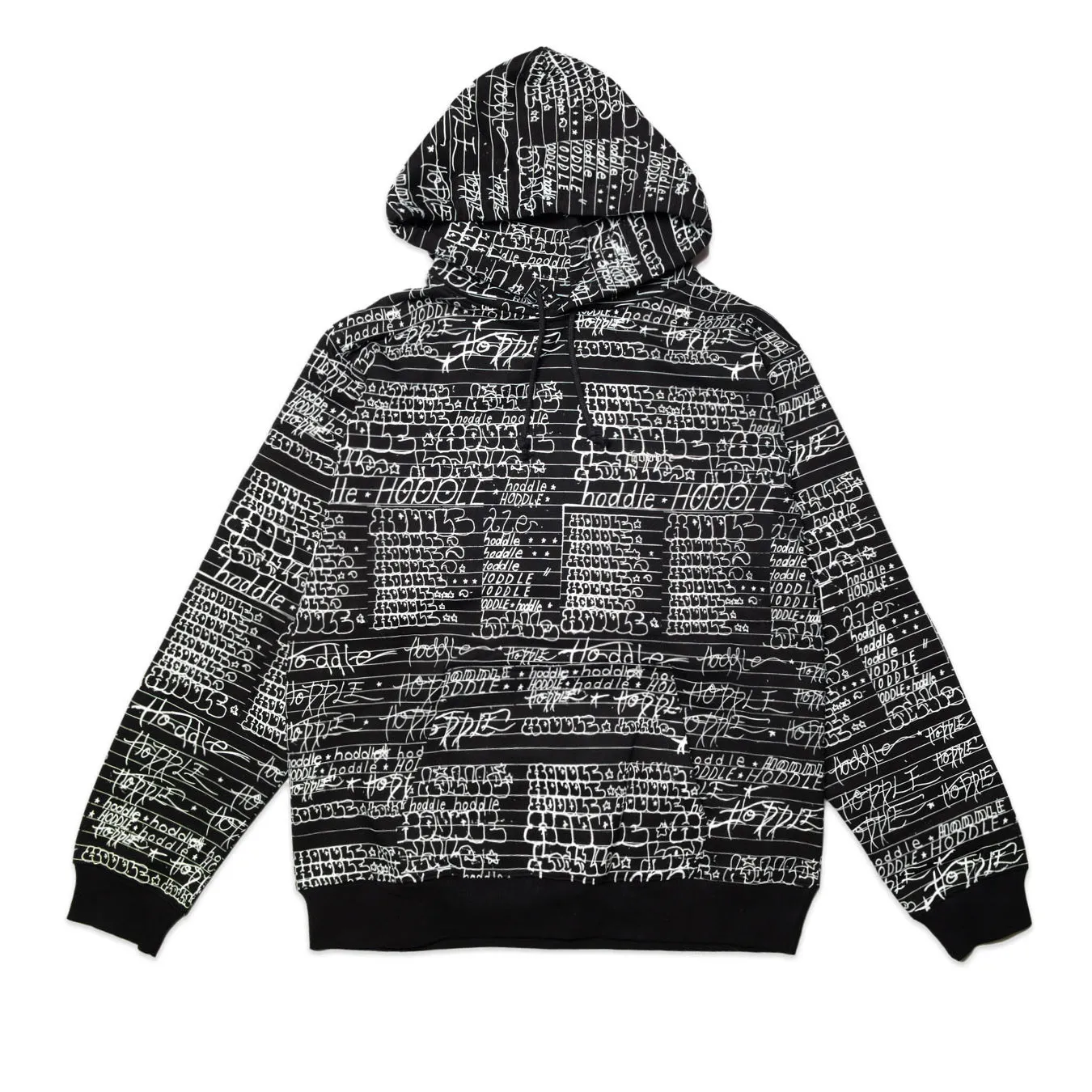 Allover Chalkboard Logo Pullover, Black / White