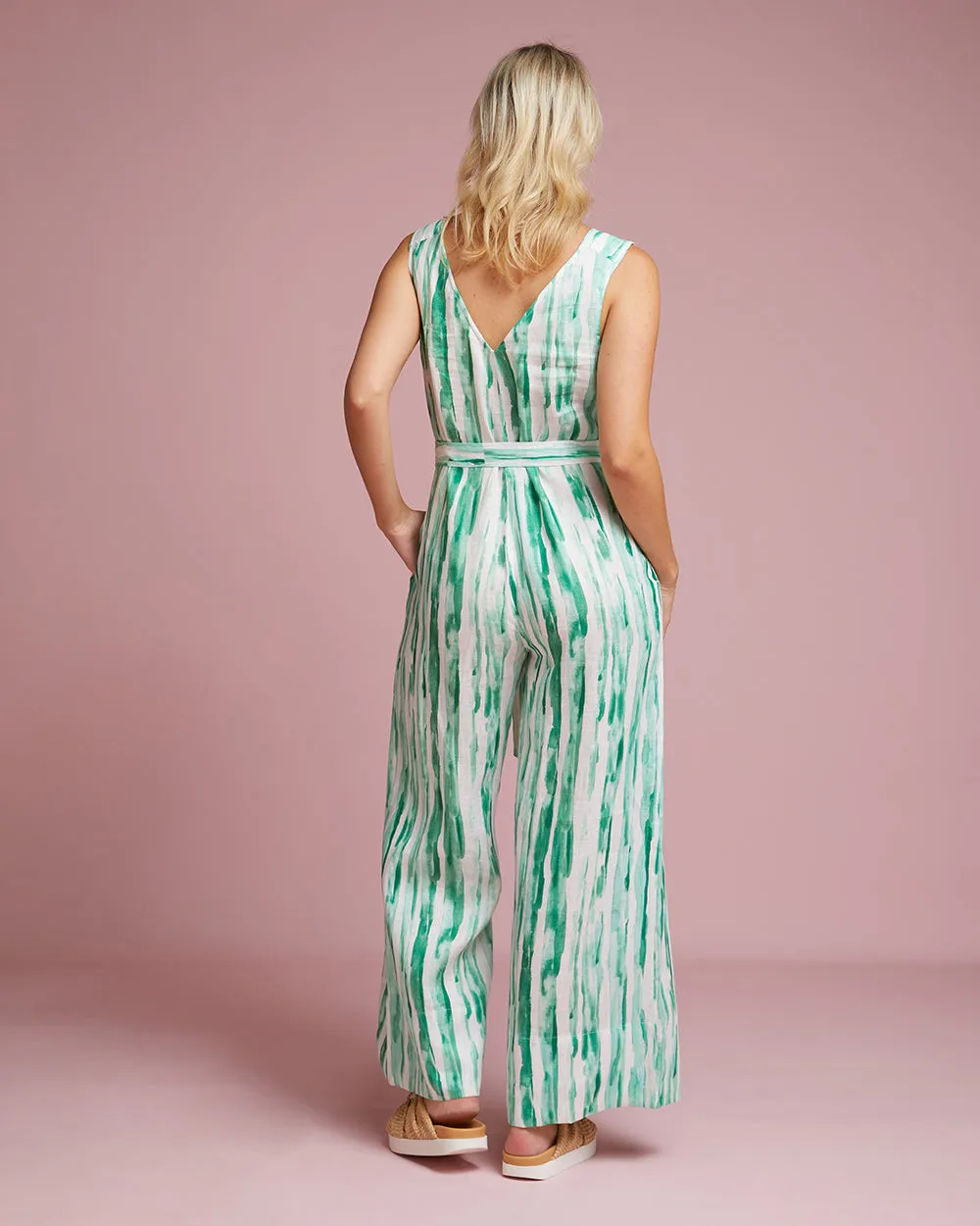 Amalfi Jumpsuit - Watercolour Stripe