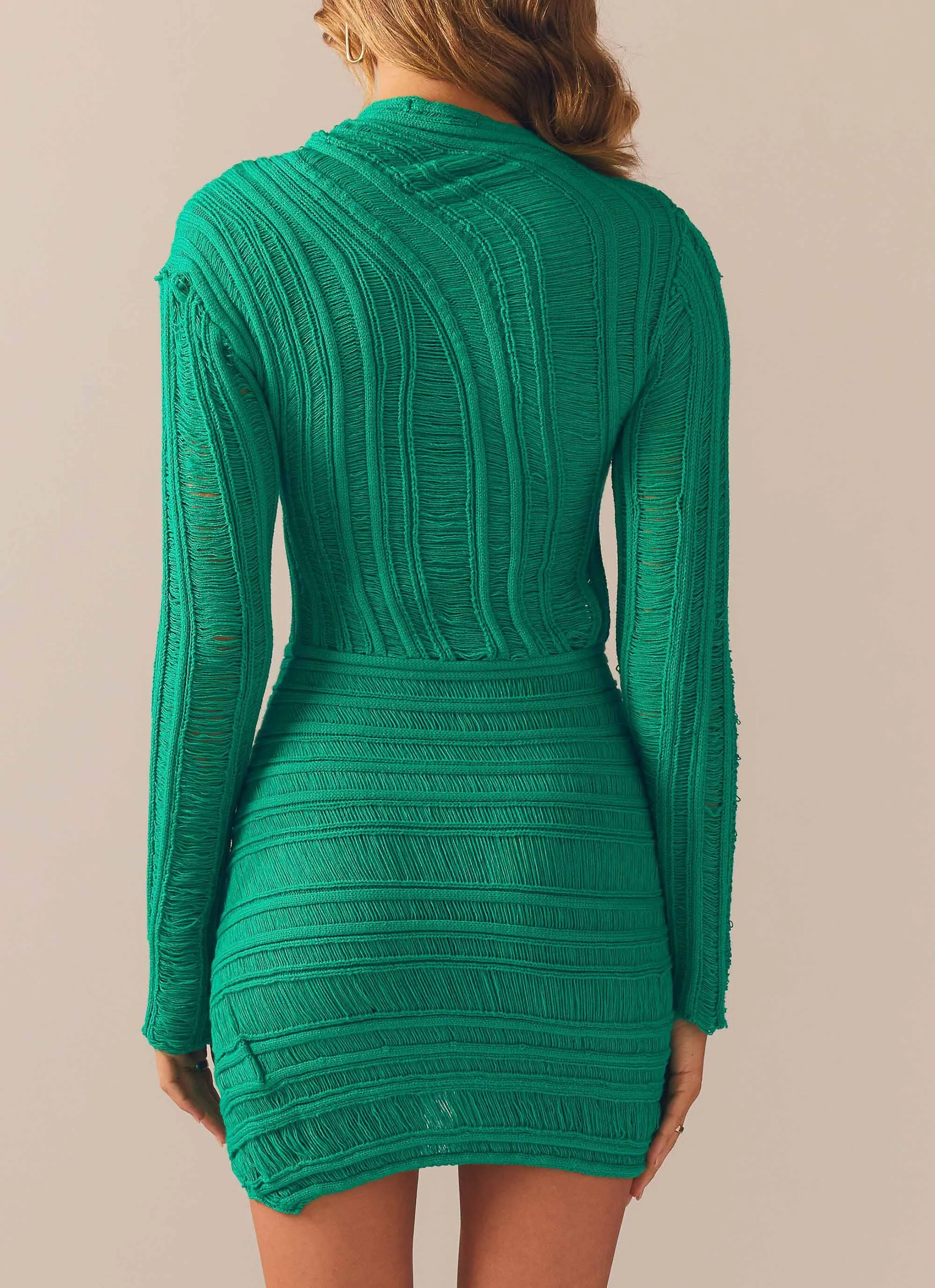 Angels Wing Mini Dress - Jade Green