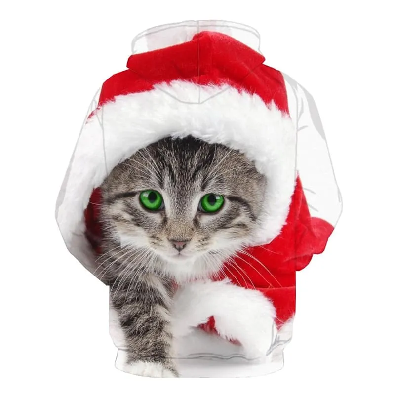 Animal Hoodie Men Cat Hoodie Print Christmas Hoody Anime Party 3d Printed Unisex