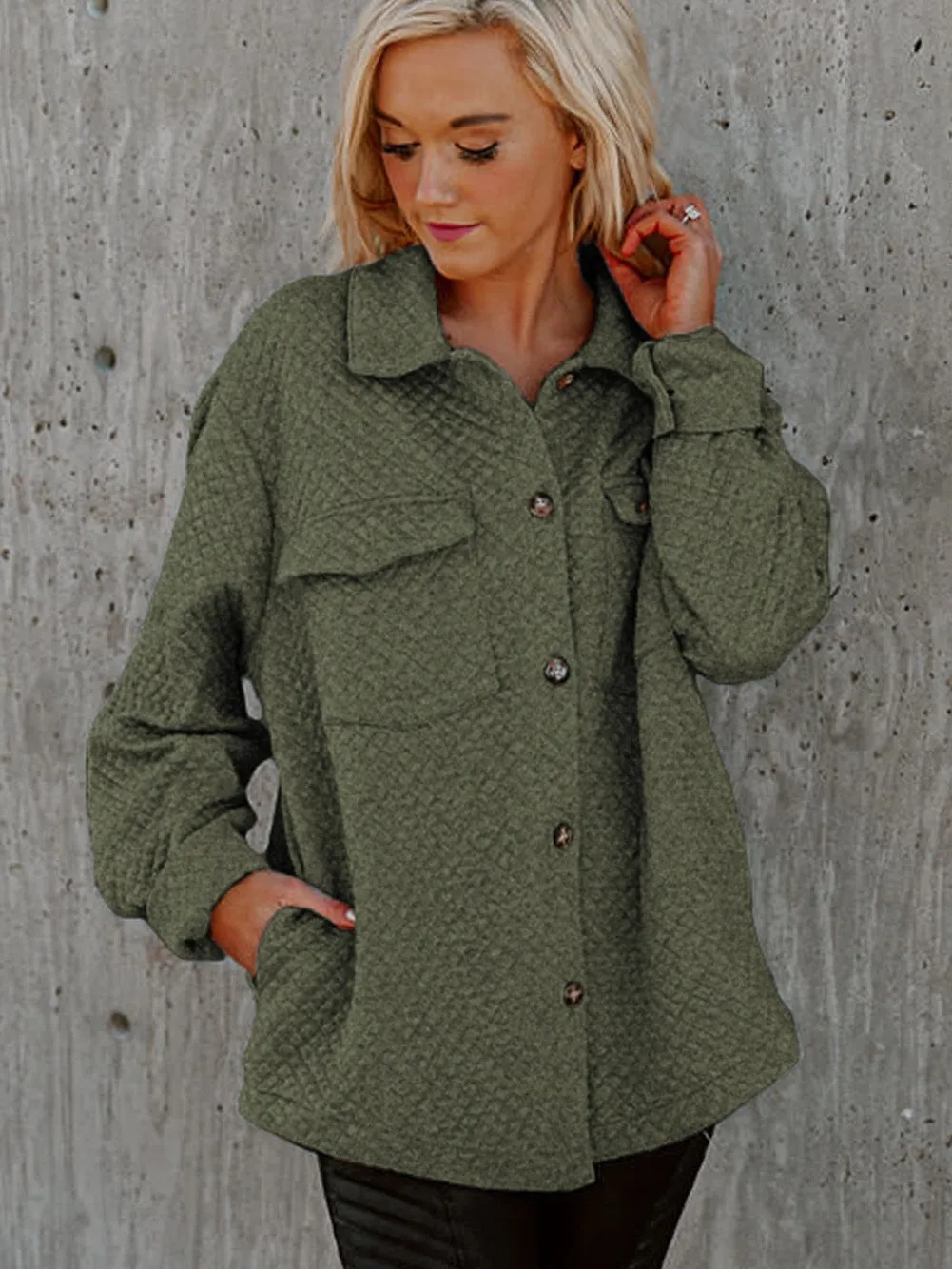 Army Green Quilted Jacket