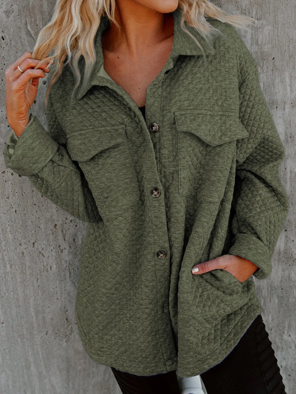 Army Green Quilted Jacket