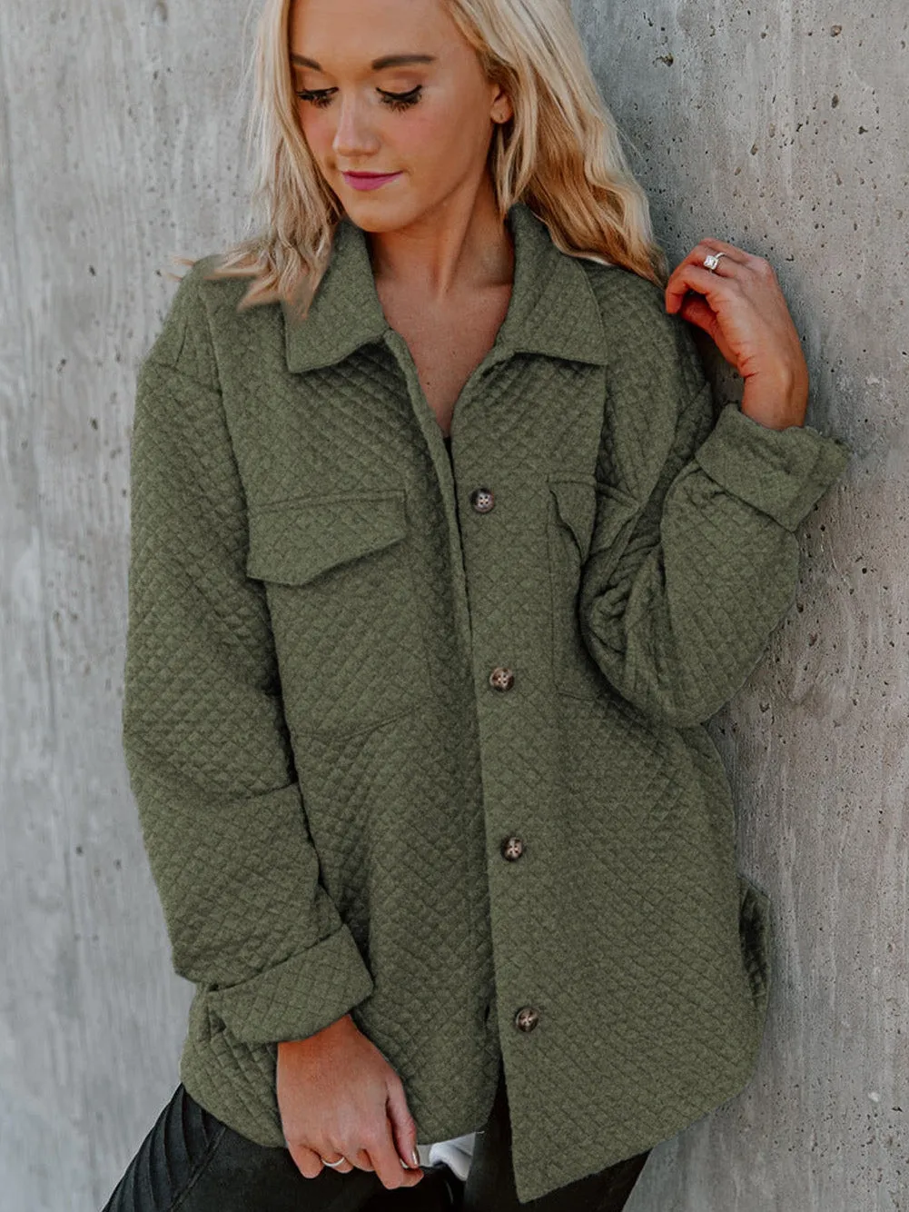 Army Green Quilted Jacket