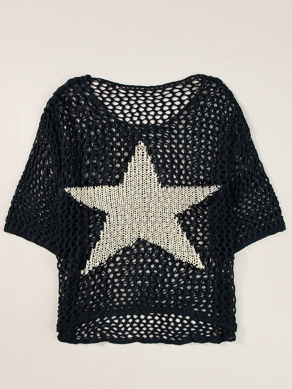 Attractive Crochet Knit Top with Star