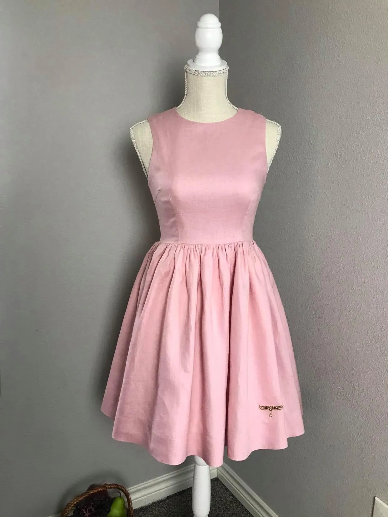 Audrey Dress in Powder Pink linen