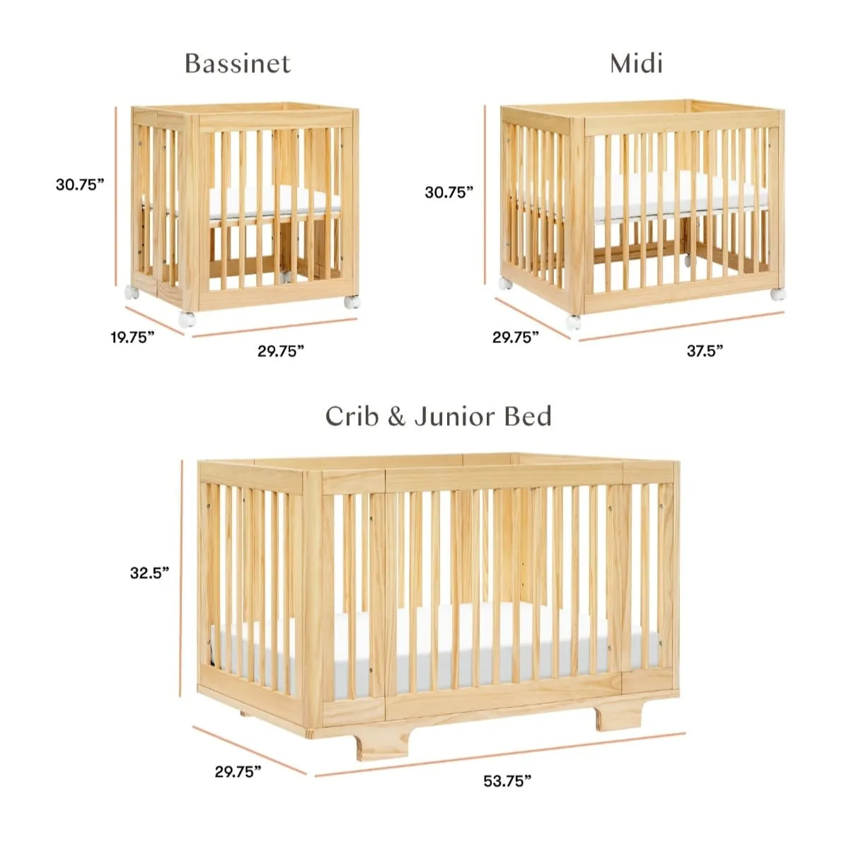 Babyletto Yuzu 8-in-1 Convertible Crib with All-Stages Conversion Kits