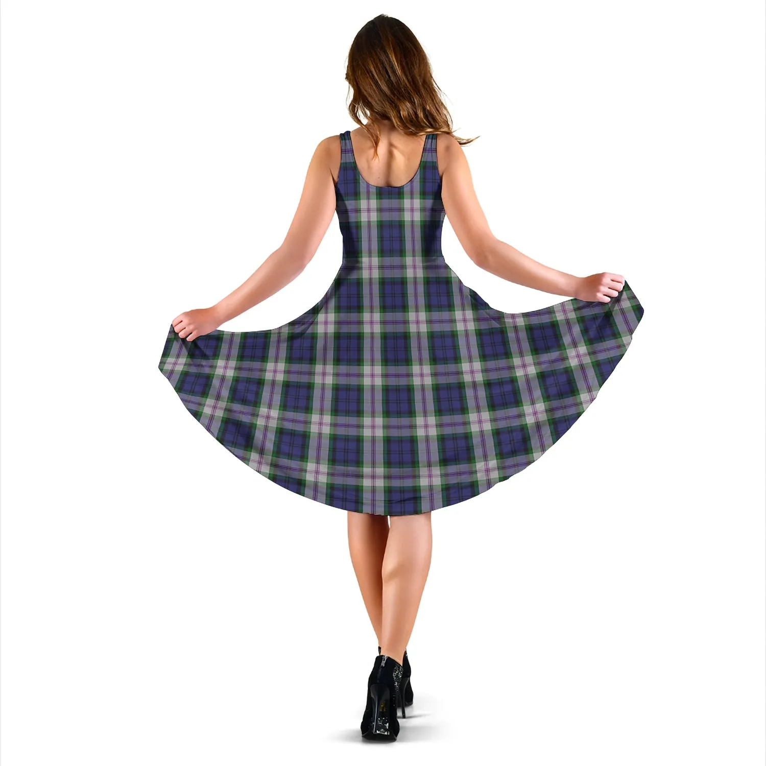 Baird Dress Tartan Sleeveless Midi Womens Dress