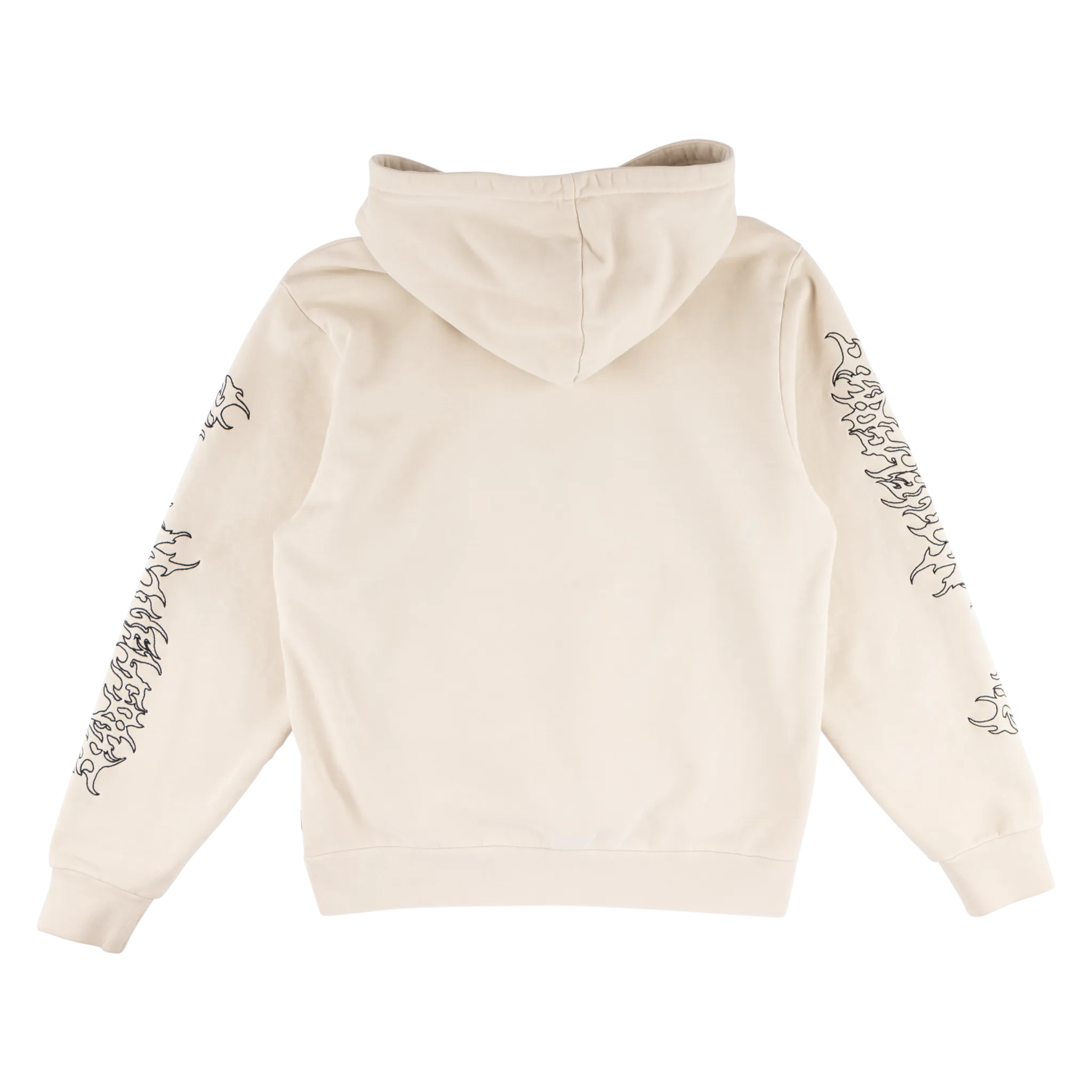 Barb Sleeve Embroidered Pigment-Dyed Hoodie - Bone