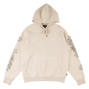 Barb Sleeve Embroidered Pigment-Dyed Hoodie - Bone