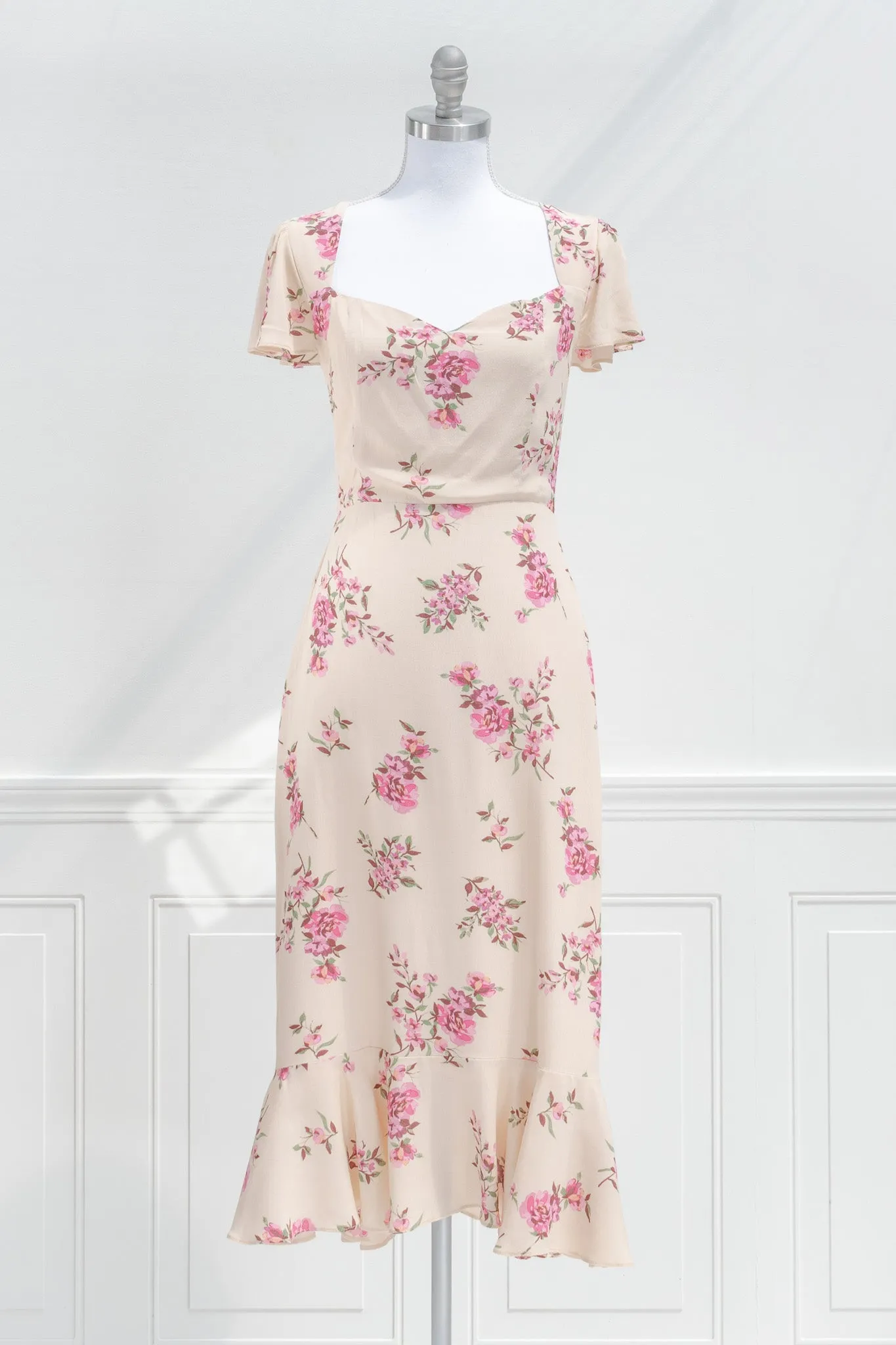 Bardot Floral Midi Dress