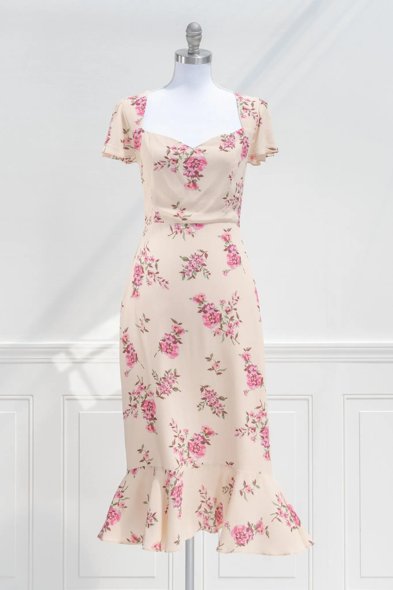 Bardot Floral Midi Dress