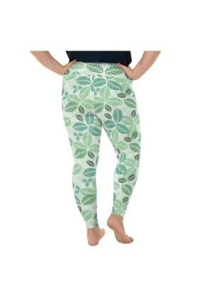 Be Leaf in Nature All-Over Print Plus Size Leggings