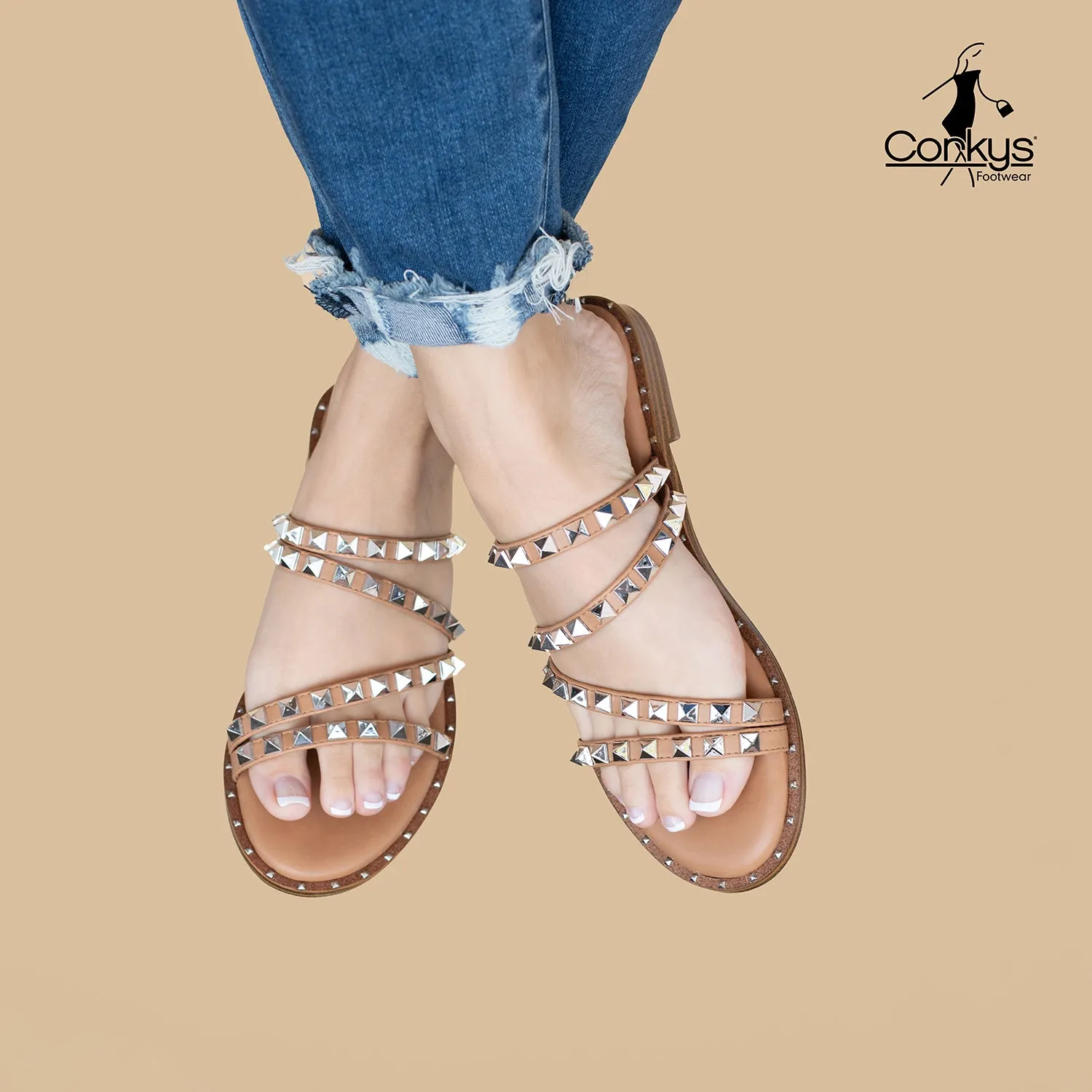 Beach Please Studded Sandals