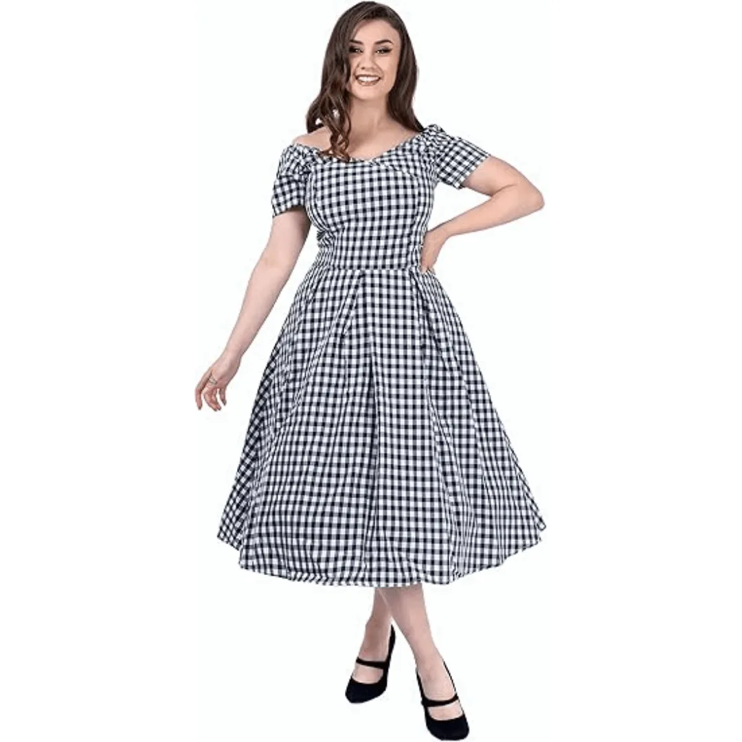 Black & White Plaid 50's Dress