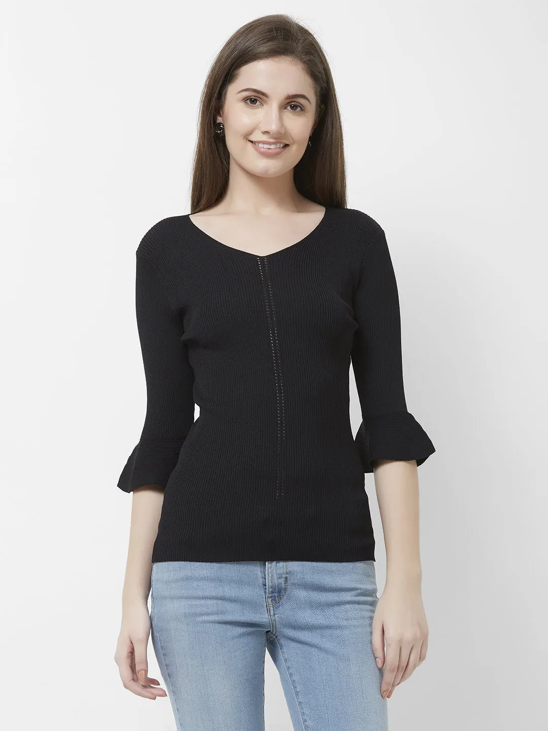 Black Top With Bell Sleeves