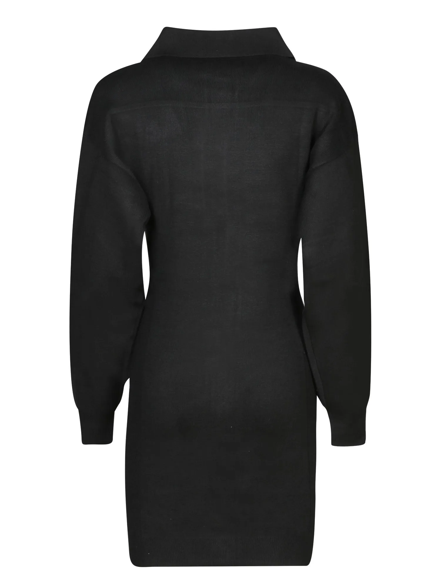 Black Viscose Mini Knit Dress