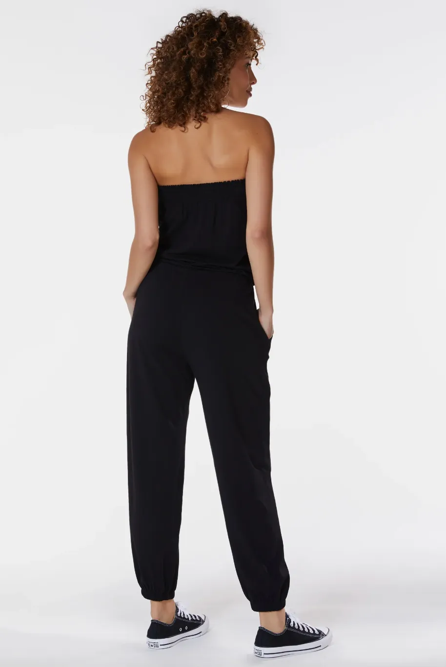 Bobi Strapless Jumpsuit-Black