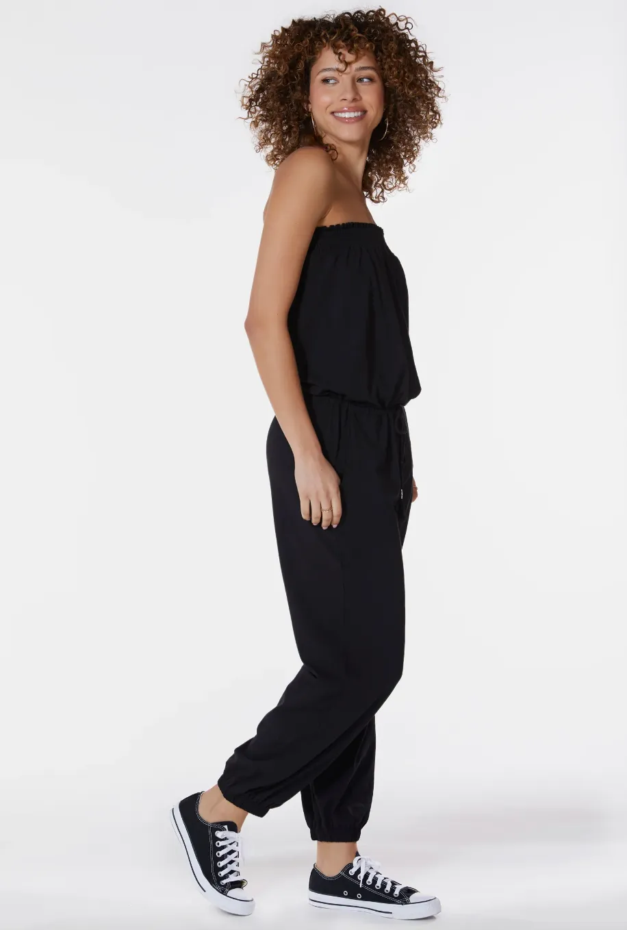 Bobi Strapless Jumpsuit-Black