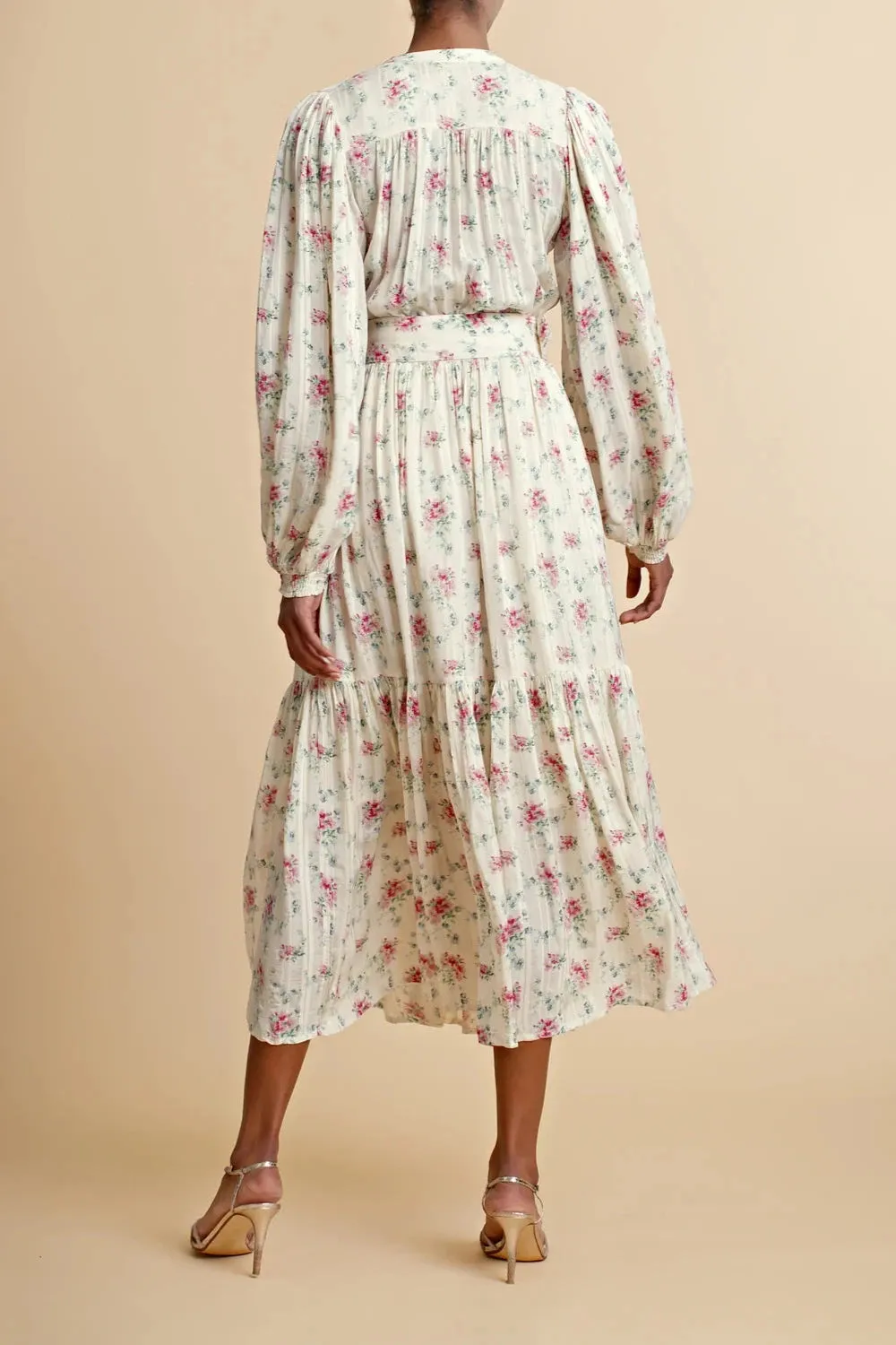 Boho Midi Dress in Posy