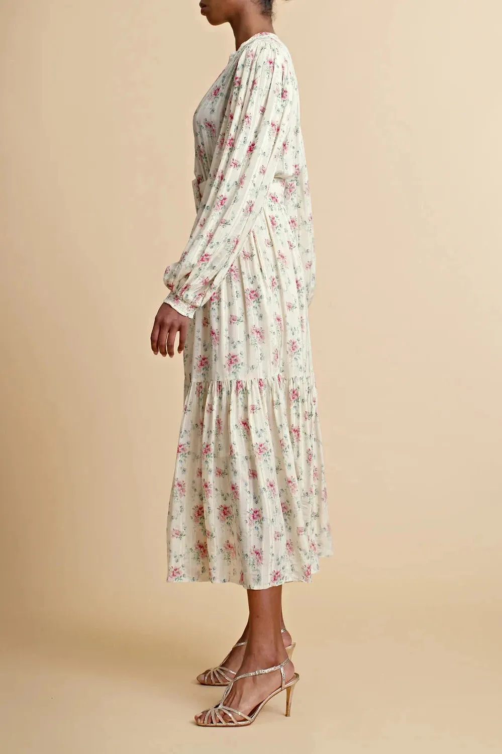 Boho Midi Dress in Posy