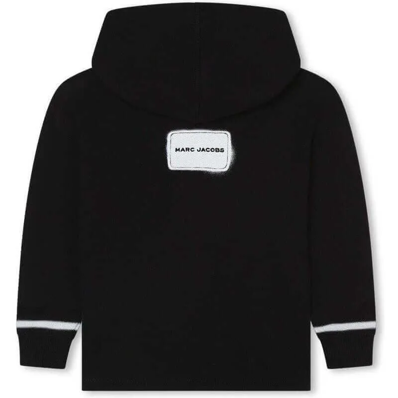 Boys Black & White Spraypaint Hoodie