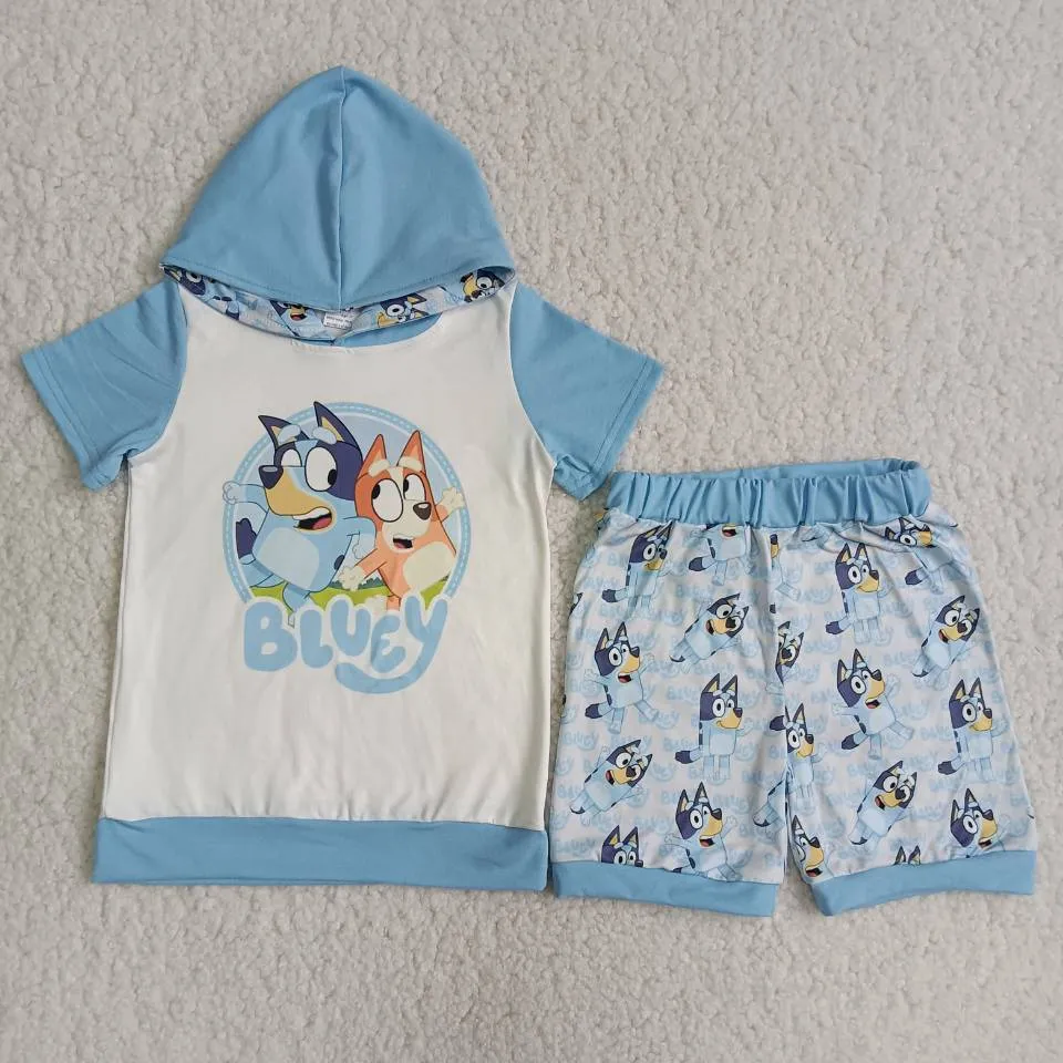 boys cartoon hoodies shorts outfits C1-2