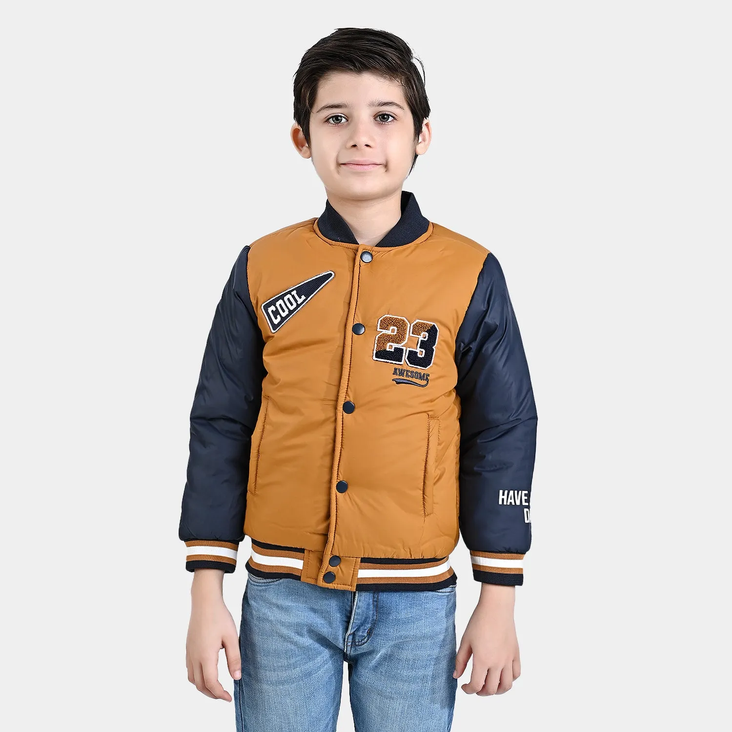 Boys Mix taffeta Quilted Jacket Cool-Yellow.Blue