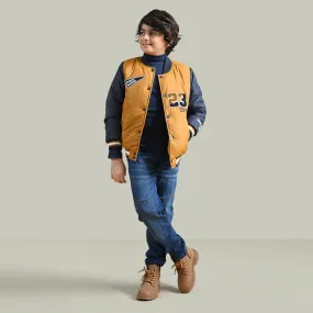 Boys Mix taffeta Quilted Jacket Cool-Yellow.Blue