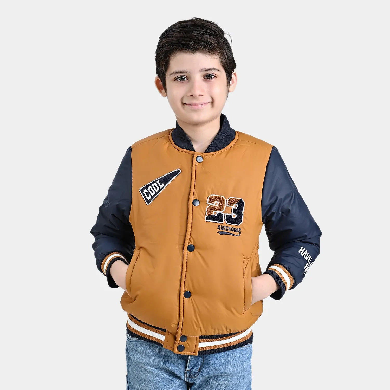 Boys Mix taffeta Quilted Jacket Cool-Yellow.Blue