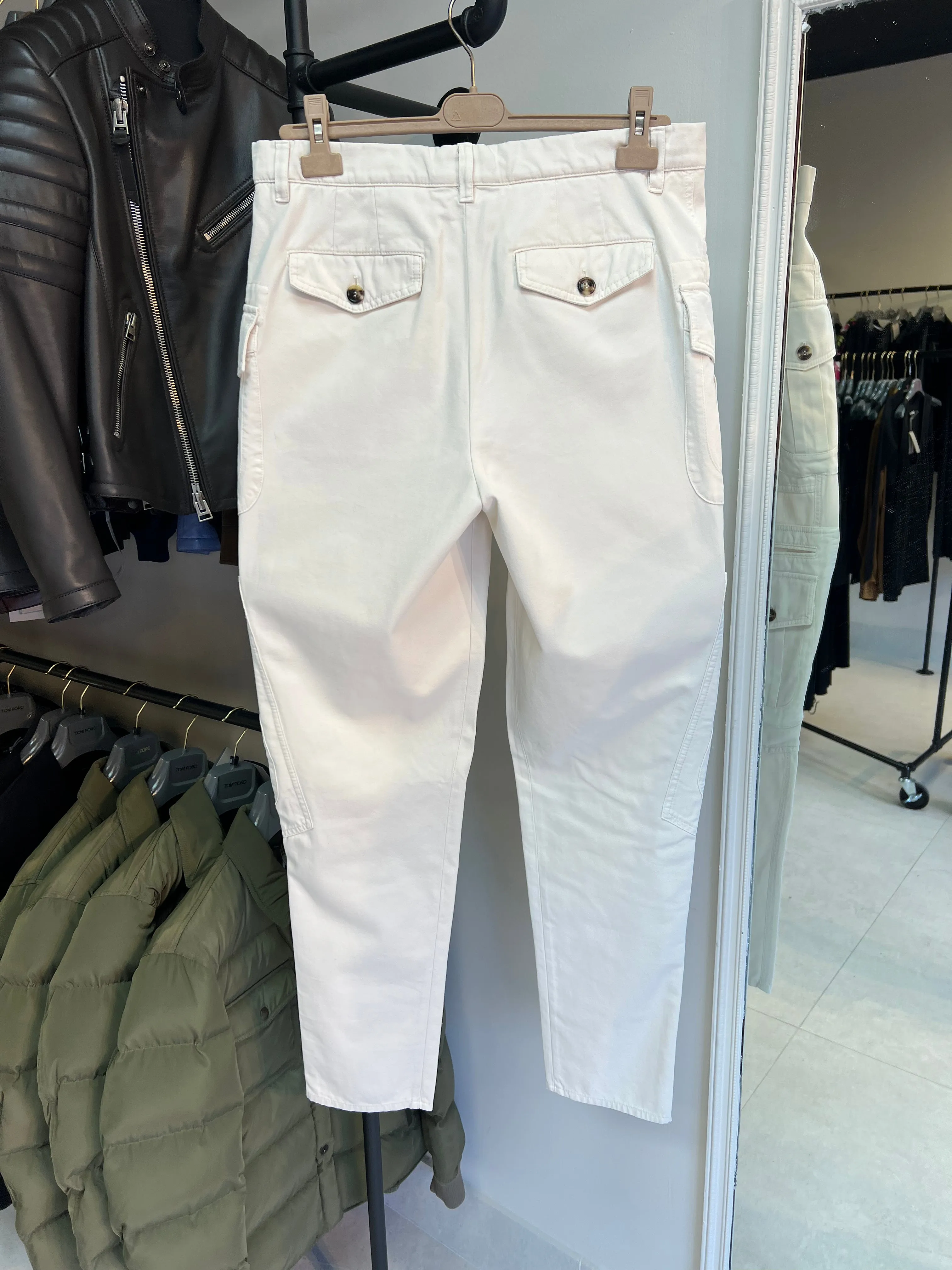 Brunello Cucinelli New Mens White Cargo Pants