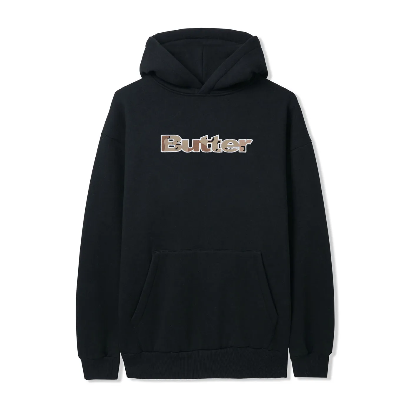 Butter Goods Camo Appliqué Pullover Hoodie - Black