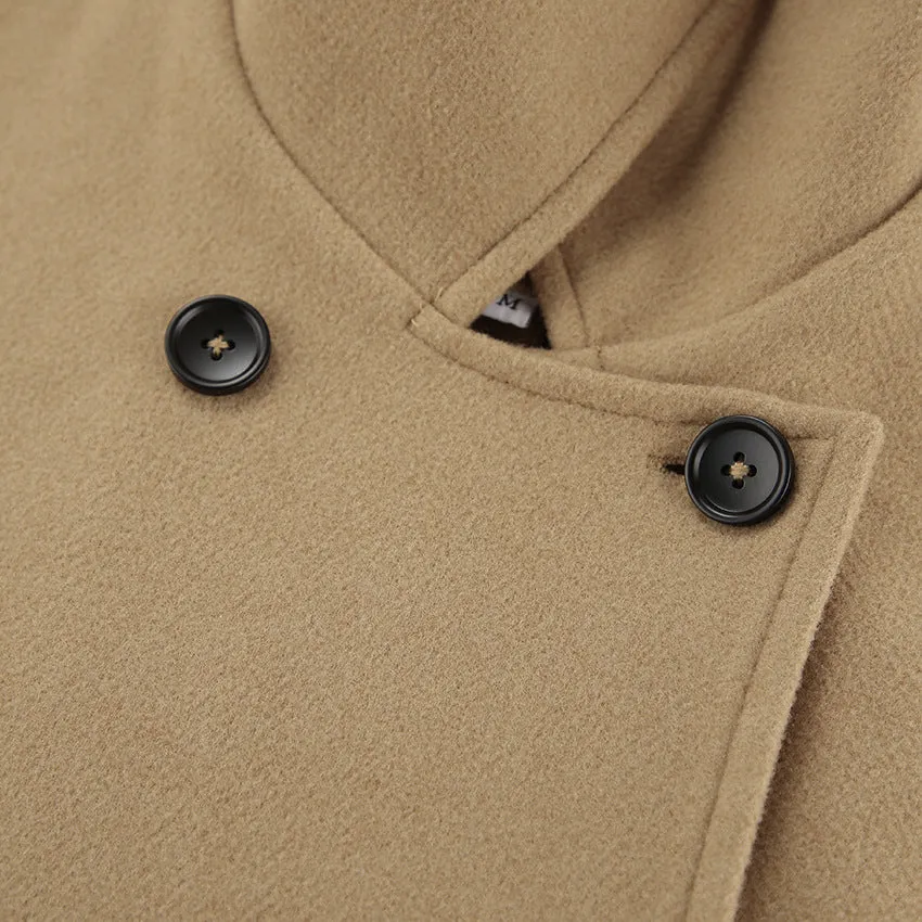 Camel wool coat womens Oversized short coat