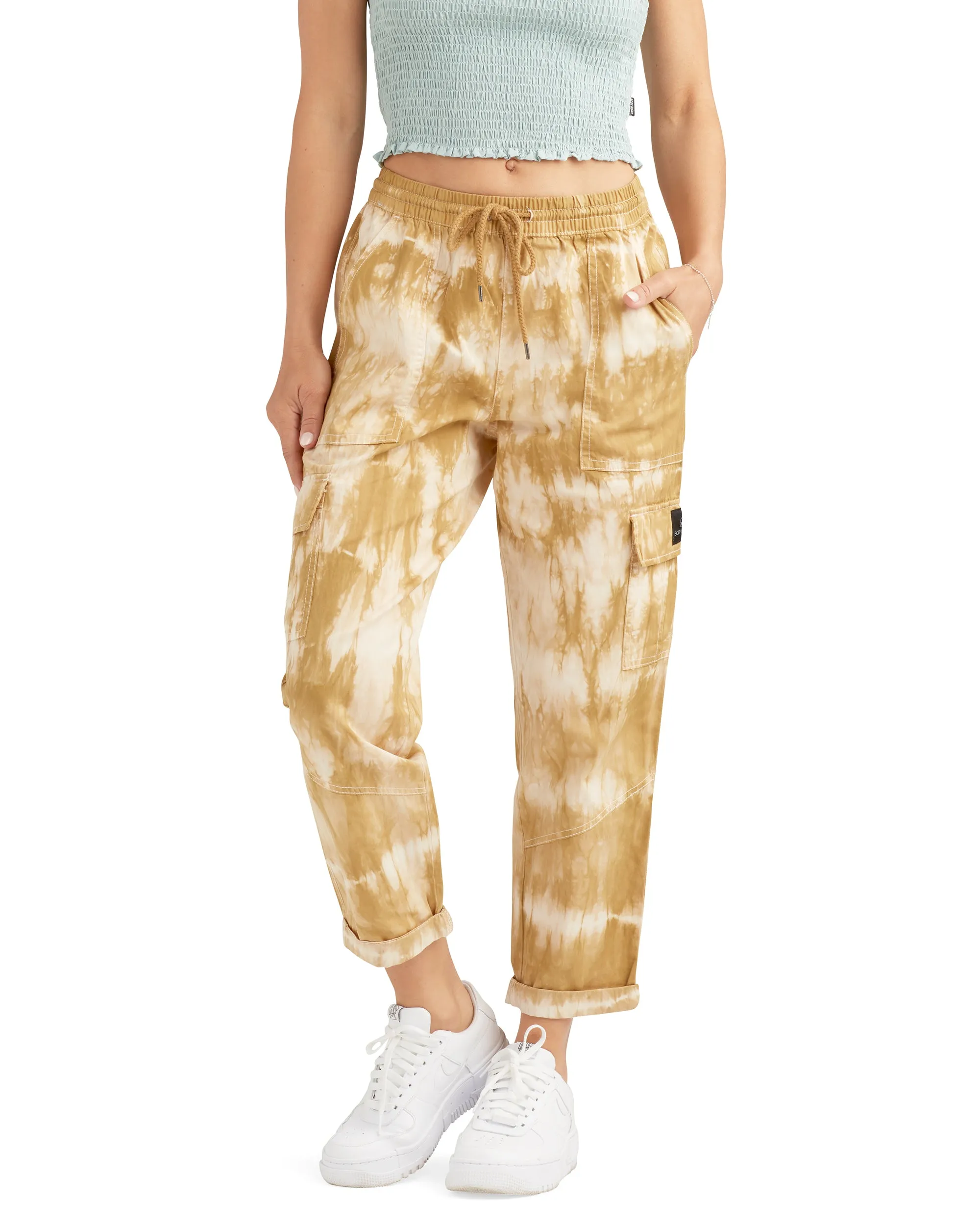 Camelia Mid-Rise Cargo Pants - Tie/Dye