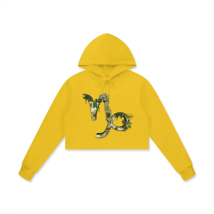 Capricorn Cotton Cropped Hoodie