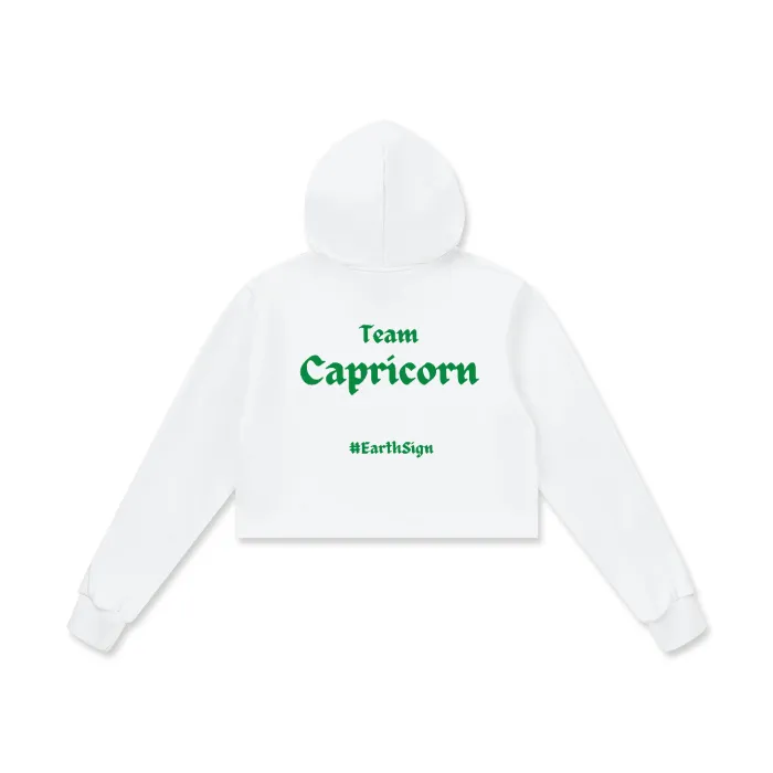 Capricorn Cotton Cropped Hoodie