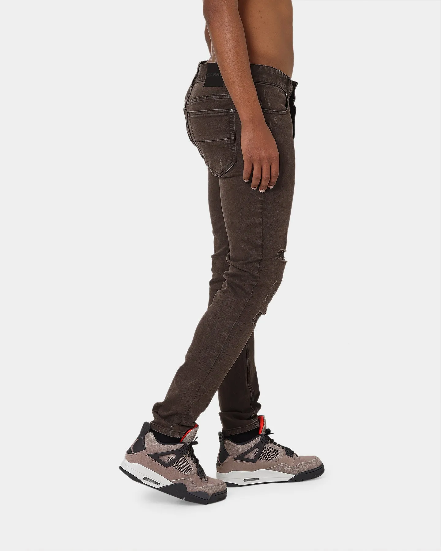 Carré Rugueux Distressed Skinny Jeans Taupe/Dark Taupe