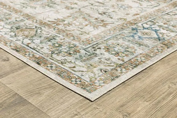 Charleston CHA10 Tan/Green Rug