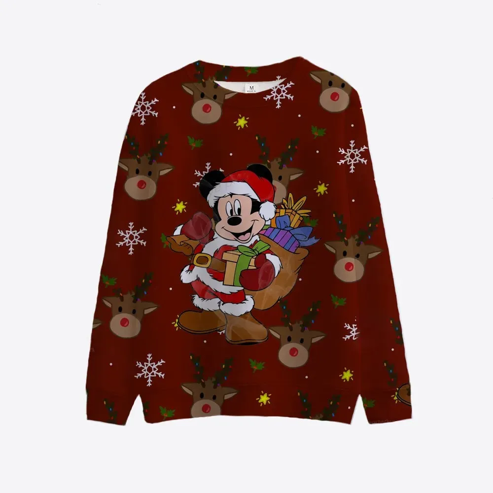 Christmas Themed Mickey Minnie Sweatshirt